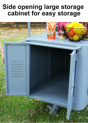 Cheap price Food Concession Stand Street mobile hand push vending cart with storage awning