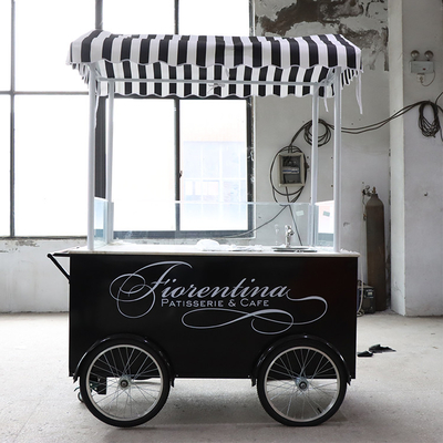Customized Color Mobile Bike Food Cart  Hand Push Type Long Service Life