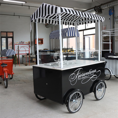 Customized Color Mobile Bike Food Cart  Hand Push Type Long Service Life