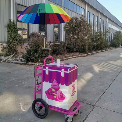 Europe Standard Street Mobile ice cream Stand Vending Ice Cream Cart With Freezer