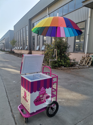 Europe Standard Street Mobile ice cream Stand Vending Ice Cream Cart With Freezer