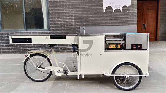 200w Ice Cream Push Cart Customized Food Snack Cart  Easy To Operate
