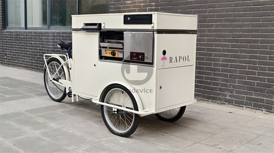 200w Ice Cream Push Cart Customized Food Snack Cart  Easy To Operate