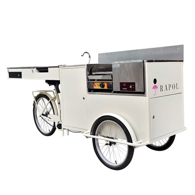Customized  Stylish Ice Cream Push Cart Multifunctional Food Cart
