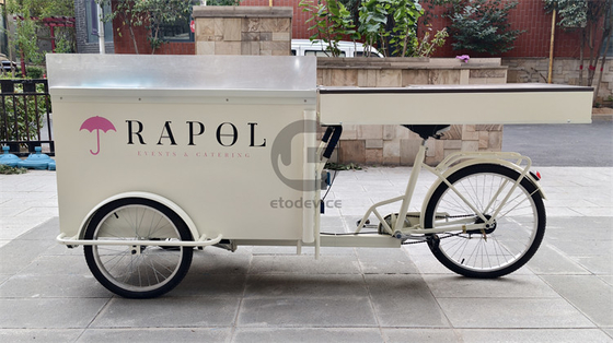 Customized  Stylish Ice Cream Push Cart Multifunctional Food Cart