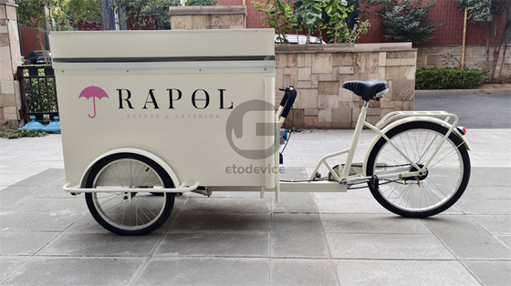 Customized  Stylish Ice Cream Push Cart Multifunctional Food Cart