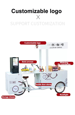 Customized Color Ice Cream Bicycle Cart For Urban Sweet Spots