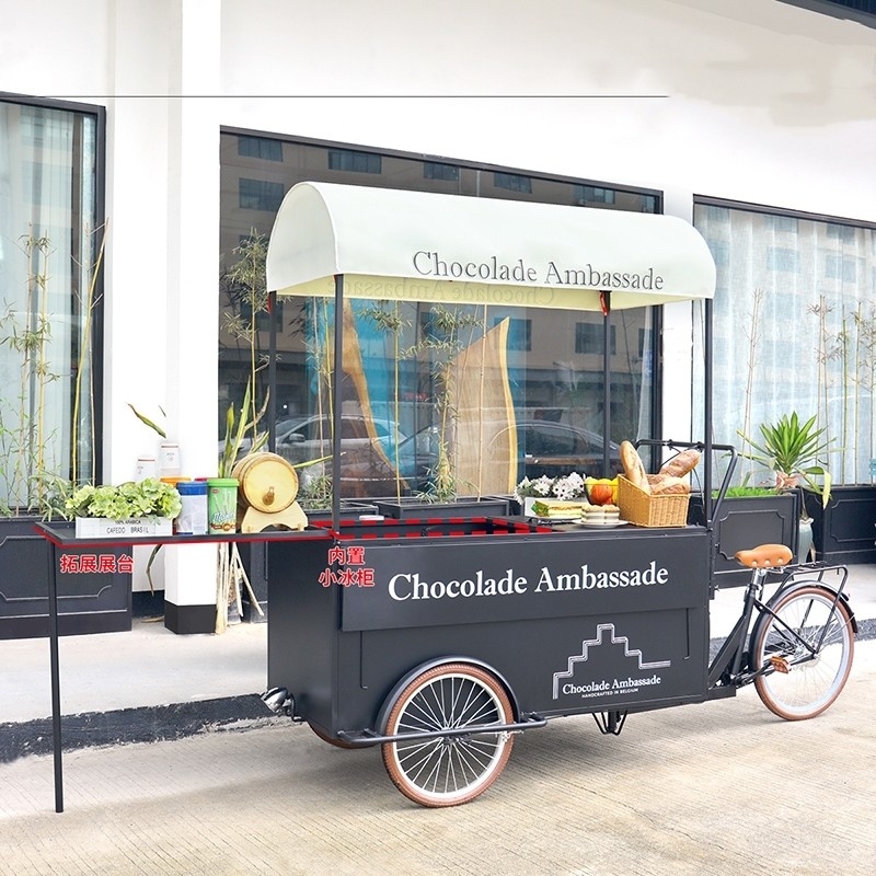 Electric Tricycle Food Truck with Customized Voltage and Heavy-Gauge Galvanized Steel