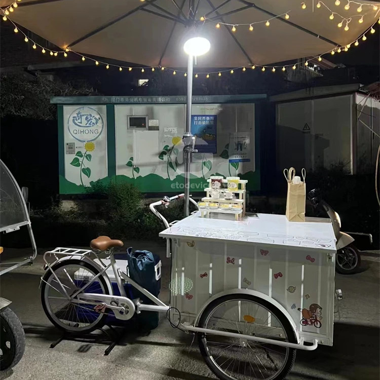 200kg Capacity Customized Color Fast Food Cart Bike Electric Food Ice Cream Truck