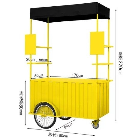 Long Service Life Tricycles Bike Container Food Truck Kiosk Bat Street Food Tricycle Hot Food Van
