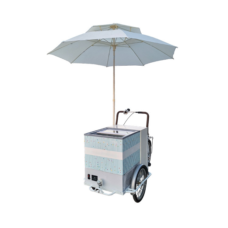 214*83*240cm Commercial Coffee Bike for Hot Drinks and Tea Stainless Steel Tricycle