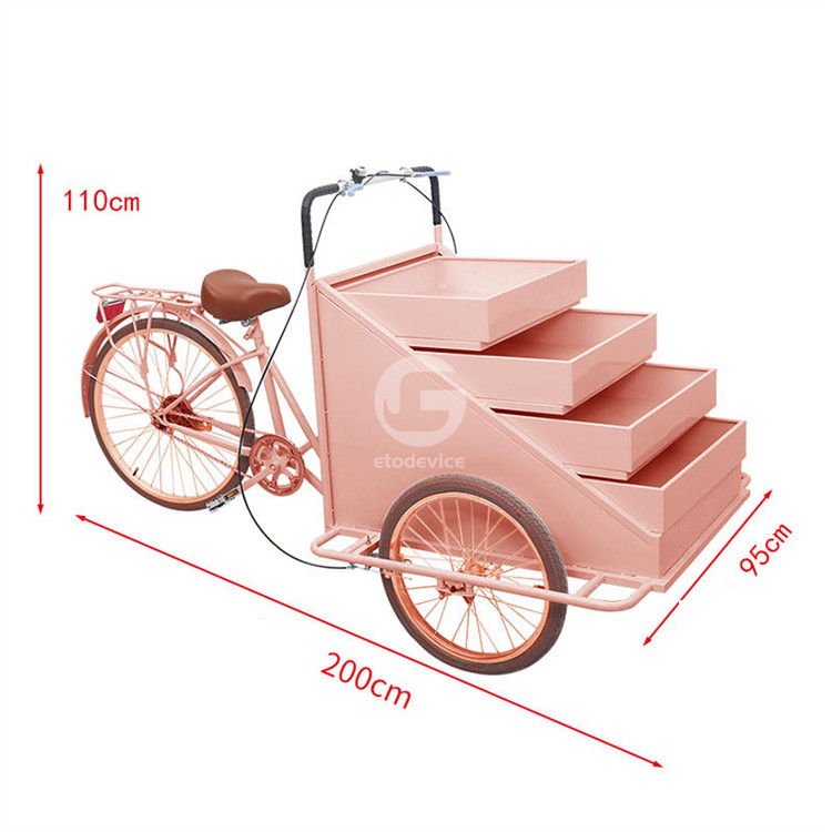 Outdoor Food Vending Cart with Soybean Raw Material and Three Wheels Electric Cargo Bike
