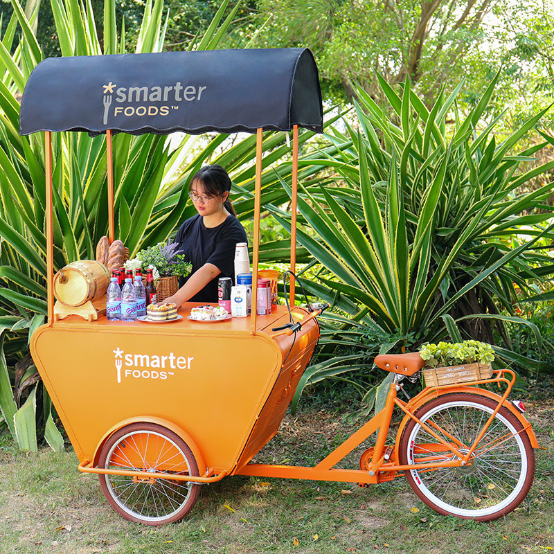 Mobile Coffee Cart Electric Tricycle Snack Vending Van Food Truck Barbecue 3 Wheels Black