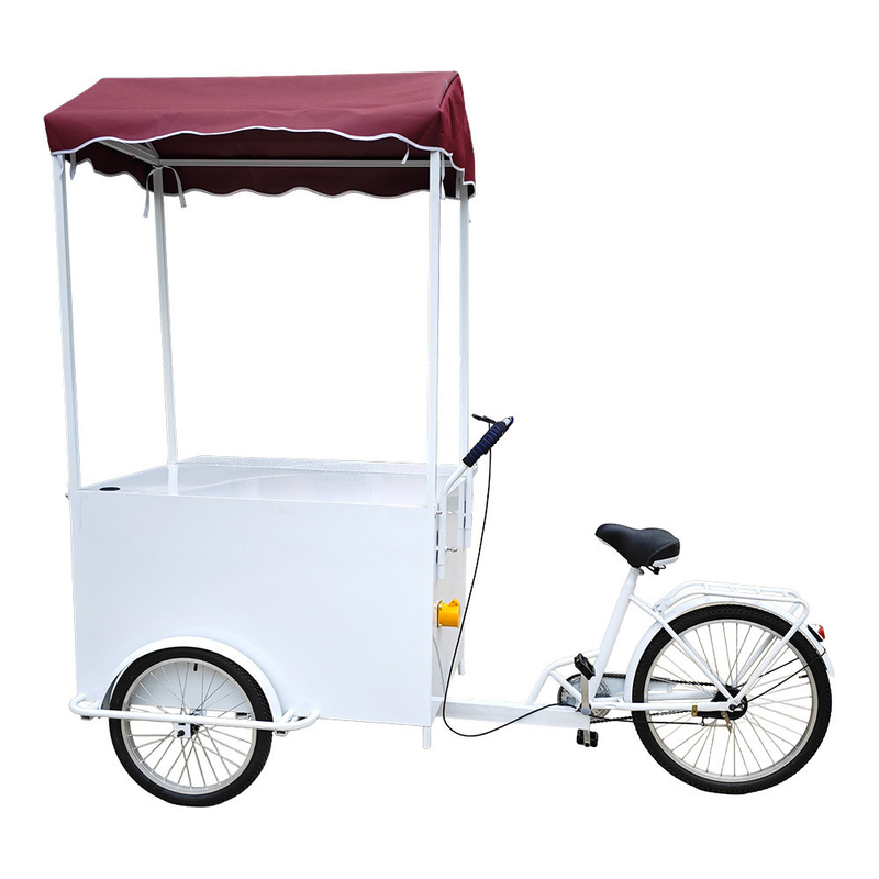 Outdoor Street Food Cart Best Mobile Electric Cargo Bicycle Trailer 3 Wheel Tricycle with Front Basket