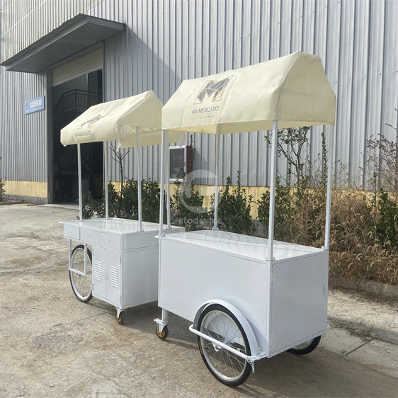 3 wheel Cargo Bike Street Food Delivery Bike Crepe Trailer High Standard Ice Cream Coffee Push Cart