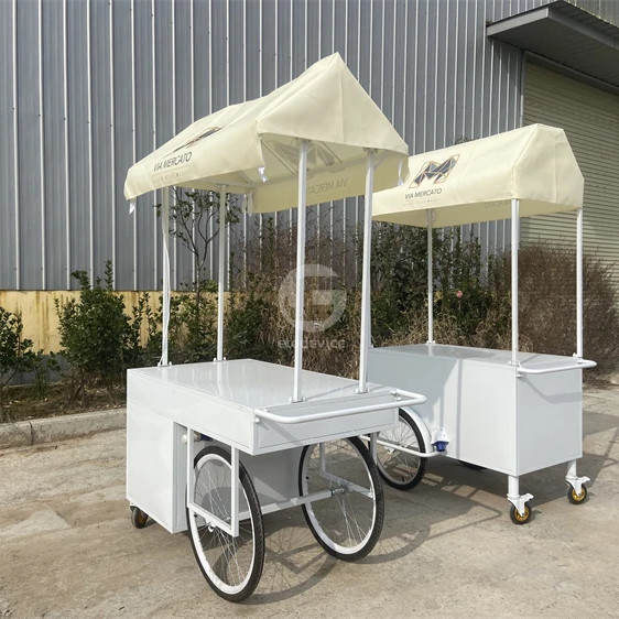 Ice cream cart shop soft frying mini classic bar scooter push cart
