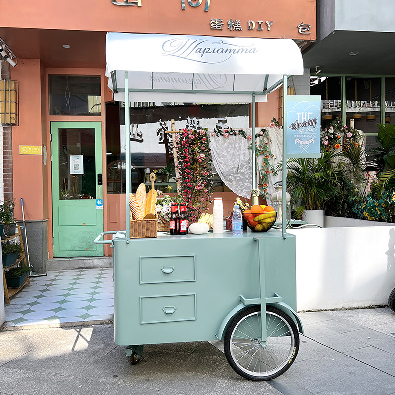 China Supplier Colorful street mobile food cart high quality fast food truck hot sale food trailer coffee bike cart