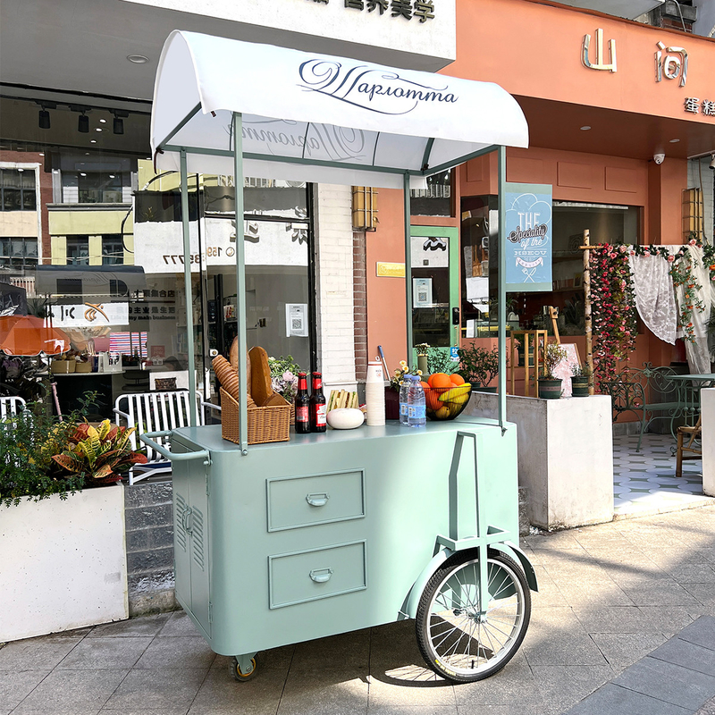 Food Truck Food trailer Mini Square Hamburgers Pizza BBQ Fast Food Trailer ice cream bike bicycle Cart for Sale