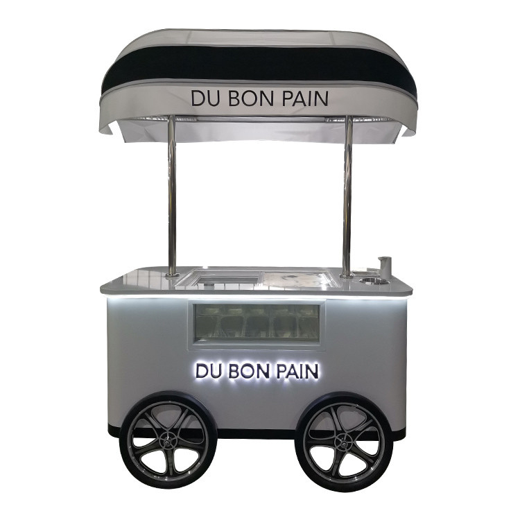 factory price ice cream cart with wheels ice cream push cart gelato freezer cart