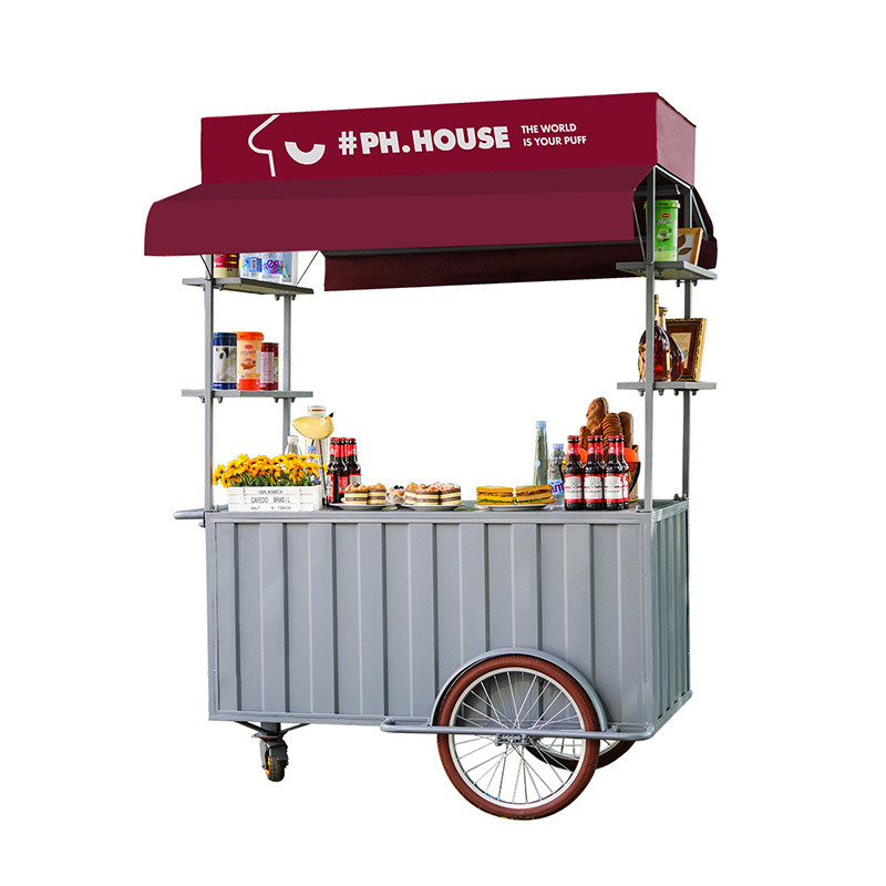 Portable Coffee Tricycle Bike  Handcrafted Push Cart for On the Go Brews