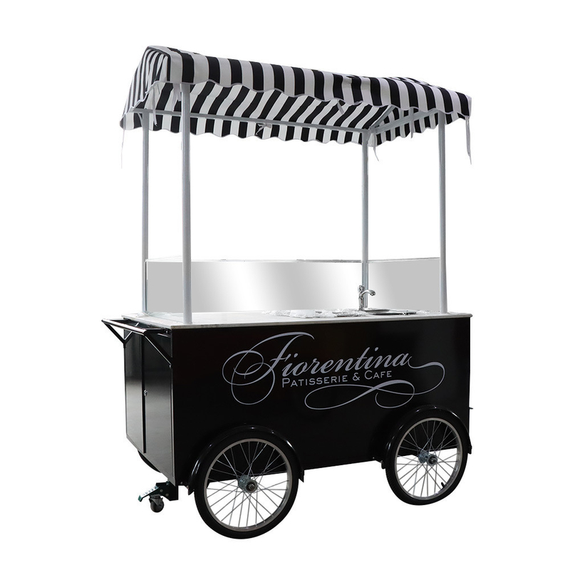 Customized Color Mobile Bike Food Cart  Hand Push Type Long Service Life