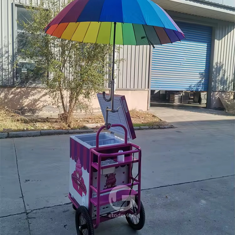 Ice Cream vending Cart For Sale concession snack food push cart mobile selling cart